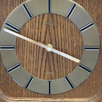 Meister-Anker West Germany Wall Clock – 1970s Solid Oak Gold Baton Dial New Quartz 11 Inch Square