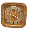Meister-Anker West Germany Wall Clock – 1970s Solid Oak Gold Baton Dial New Quartz 11 Inch Square