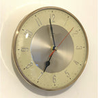 Metamec Model 3857 Wall Clock – 1960s Cream Gold Kitchen Clock Quartz Converted Made in England