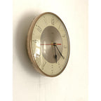 Metamec Model 3857 Wall Clock – 1960s Cream Gold Kitchen Clock Quartz Converted Made in England