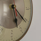 Metamec Model 3857 Wall Clock – 1960s Cream Gold Kitchen Clock Quartz Converted Made in England