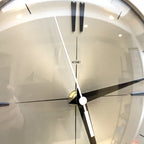 Metamec Model 430 Wall Clock – 1960s Black Bakelite Chrome Bezel Silver Dial Quartz Made in England