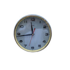 Metamec Model 5601 Wall Clock – 1960s Pale Blue Bakelite Brushed Aluminium Bezel New Quartz 8 Inch