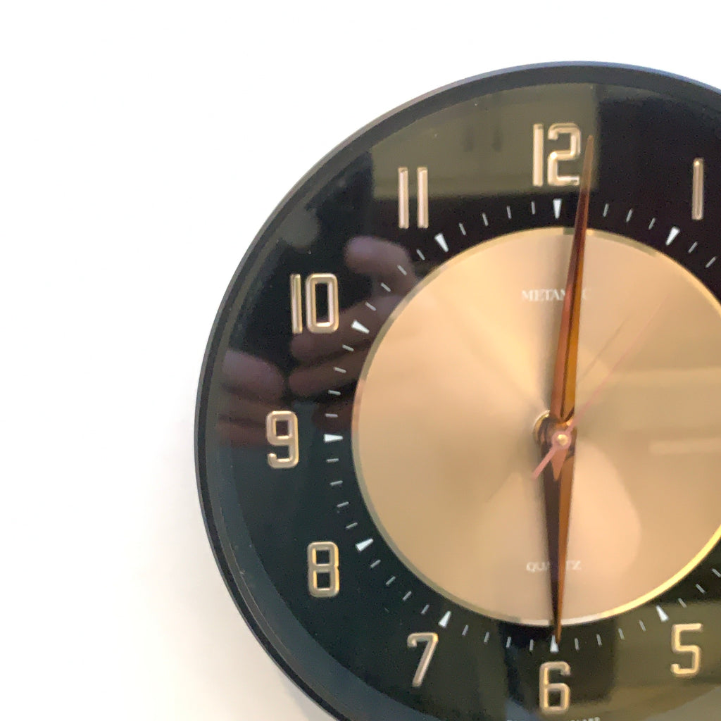 Metamec Model 5635 Wall Clock – 1970s Copper Rose Gold Two Tone Dial Original Movement 8 Inch