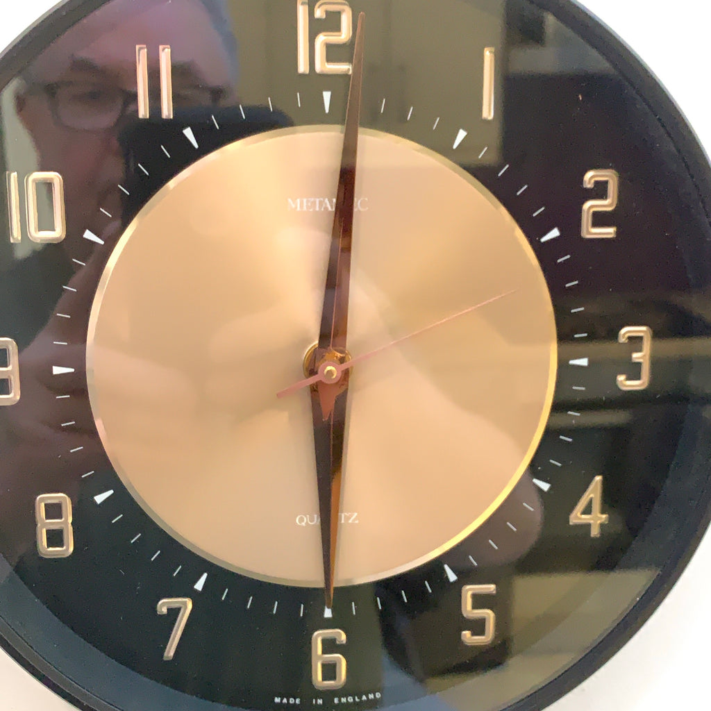 Metamec Model 5635 Wall Clock – 1970s Copper Rose Gold Two Tone Dial Original Movement 8 Inch