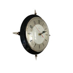 Metamec Model 5859 Wall Clock – 1960s Black Bakelite Chrome Finials Space Age Rare Made in England