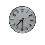 Metamec Model 5868 Wall Clock – 1960s White Chrome Bezel Arabic Numeral All Black Hands 8 Inch