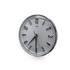 Metamec Model 5868 Wall Clock – 1960s White Chrome Bezel Arabic Numeral New Quartz 8 Inch England