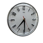 Metamec Model 5868 Wall Clock – 1960s White Chrome Bezel Arabic Numeral New Quartz 8 Inch England