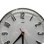 Metamec Model 5868 Wall Clock – 1960s White Chrome Bezel Arabic Numeral New Quartz 8 Inch England