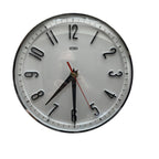 Metamec Model 5868 Wall Clock – 1960s White Chrome Bezel Arabic Numeral New Quartz 8 Inch England