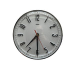 Metamec Model 5868 Wall Clock – 1960s White Chrome Bezel Arabic Numeral New Quartz 8 Inch England