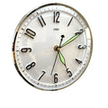 Metamec Model 5868 Wall Clock, 1960s, White Chrome Bezel, Green Hands, Arabic Numerals