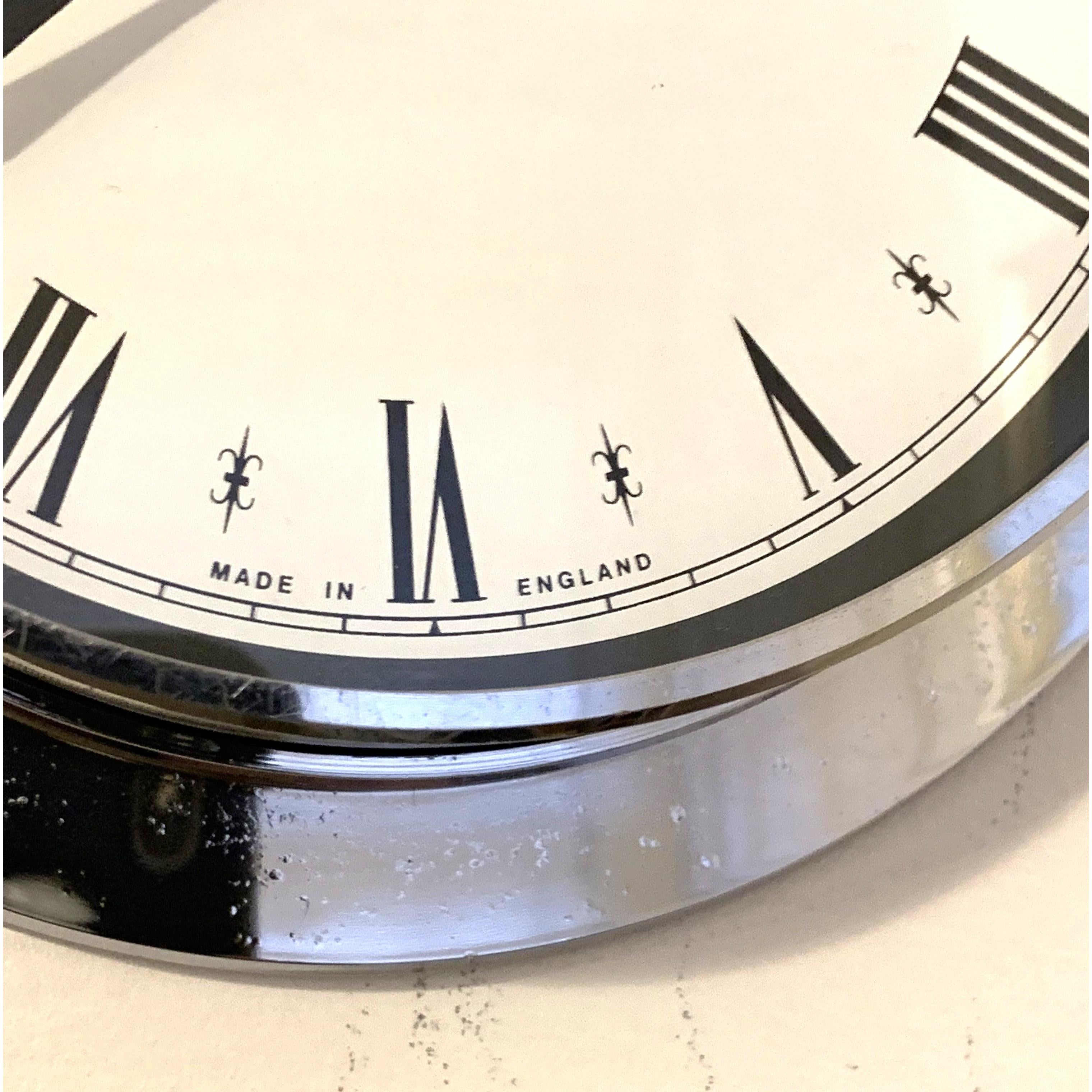 Metamec Porthole Wall Clock – 1970s Chrome Marine Style Model 4619 Roman Numeral Made in England