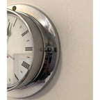 Metamec Porthole Wall Clock – 1970s Chrome Marine Style Model 4619 Roman Numeral Made in England
