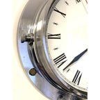 Metamec Porthole Wall Clock – 1970s Chrome Marine Style Model 4619 Roman Numeral Made in England