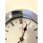 Metamec Porthole Wall Clock – 1970s Chrome Marine Style Model 4619 Roman Numeral Made in England