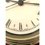 Metamec Ship's Bulkhead Wall Clock – Faux Mahogany Chrome Roman Numeral Nautical Made in England