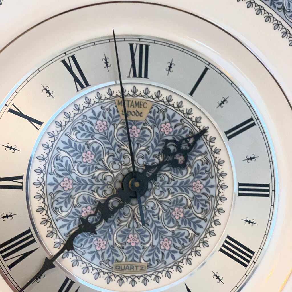 Metamec Spode Collaboration Wall Clock – 1976 Firenze Pattern Bone China Quartz 10.5 Inch England