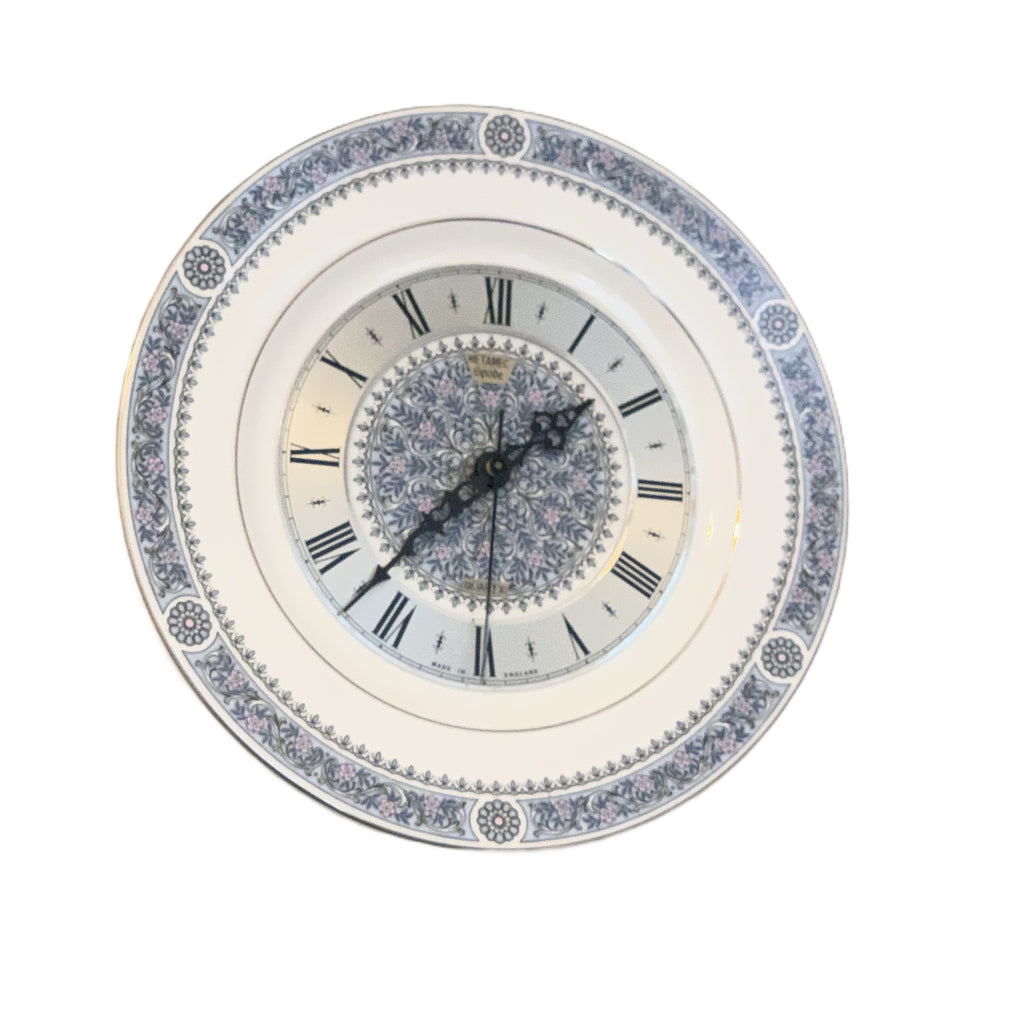 Metamec Spode Collaboration Wall Clock – 1976 Firenze Pattern Bone China Quartz 10.5 Inch England