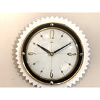 Metamec Starburst Wall Clock Rare White Gold Bakelite Vintage 50s 60s