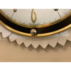 Metamec Starburst Wall Clock Rare White Gold Bakelite Vintage 50s 60s