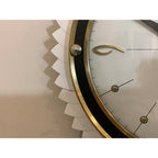 Metamec Starburst Wall Clock Rare White Gold Bakelite Vintage 50s 60s