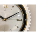Metamec Starburst Wall Clock Rare White Gold Bakelite Vintage 50s 60s