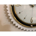 Metamec Starburst Wall Clock Rare White Gold Bakelite Vintage 50s 60s