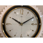 Metamec Starburst Wall Clock Rare White Gold Bakelite Vintage 50s 60s