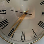 Metamec Wall Clock, 1960s, Bronze Dial, Brass Bezel, Roman Numerals, New Glass