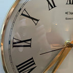 Metamec Wall Clock, 1960s, Bronze Dial, Brass Bezel, Roman Numerals, New Glass