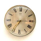 Metamec Wall Clock, 1960s, Bronze Dial, Brass Bezel, Roman Numerals, New Glass