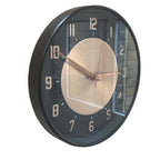 Metamec Wall Clock 5635 Black Copper Silent Original Quartz 1970s