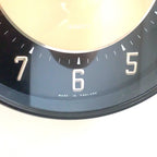 Metamec Wall Clock 5635 Black Copper Silent Original Quartz 1970s