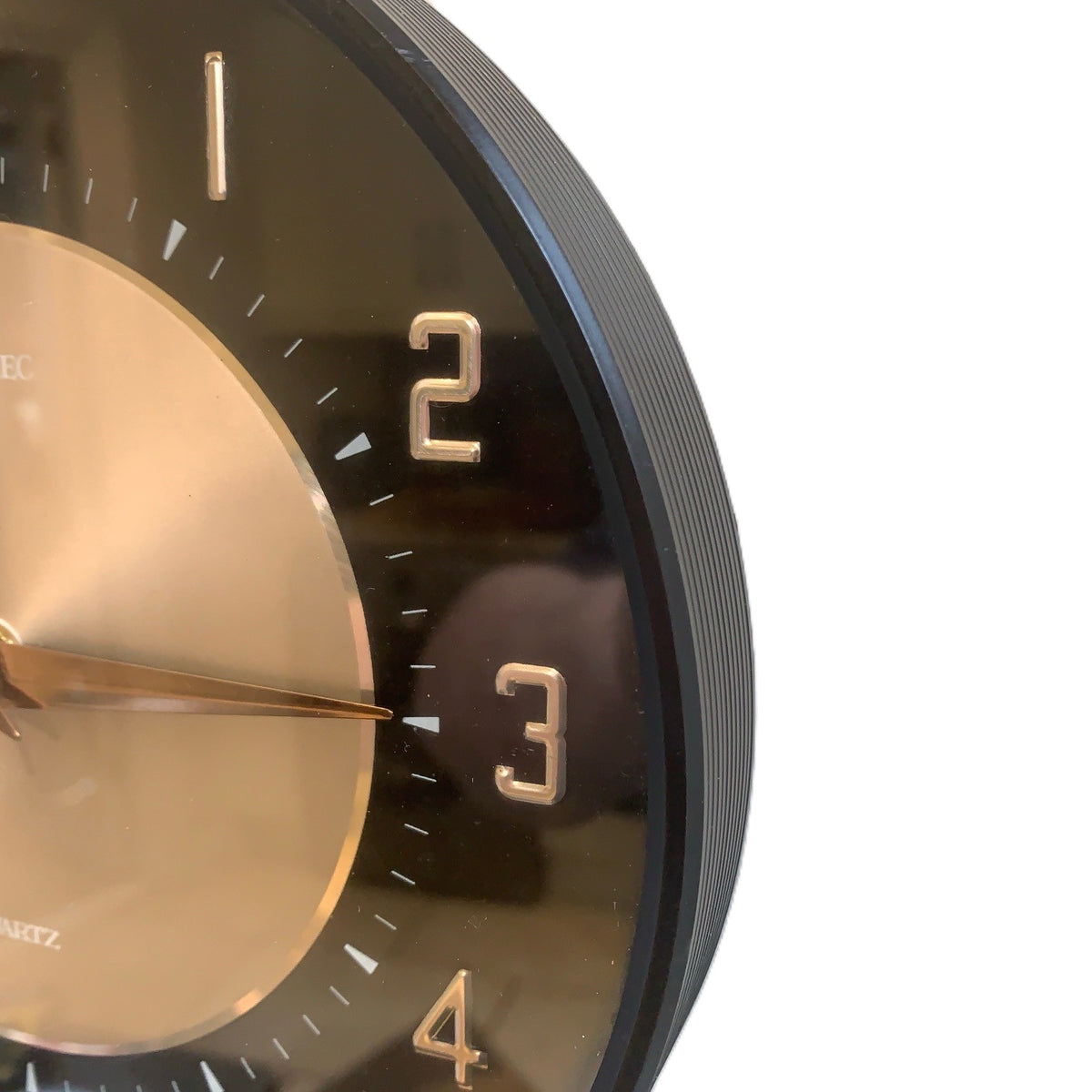 Metamec Wall Clock 5635 Black Copper Silent Original Quartz 1970s