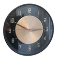Metamec Wall Clock 5635 Black Copper Silent Original Quartz 1970s