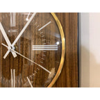 Metamec Wall Clock 618 Vintage 1977 Teak Brass Square English Quartz