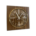Metamec Wall Clock 618 Vintage 1977 Teak Brass Square English Quartz