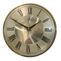 Metamec Wall Clock Silver Champagne Dial Silent Quartz Vintage Brass Bezel