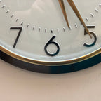 Pifco Metamec Bakelite Wall Clock, 1960s, Brown, Brass Bezel, Gold and Red Hands, England