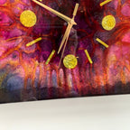 Psychedelic Abstract Glass Wall Clock, 1960s, Op Art, Believed French, Unique Vintage