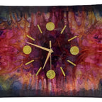 Psychedelic Abstract Glass Wall Clock, 1960s, Op Art, Believed French, Unique Vintage