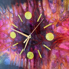Psychedelic Abstract Glass Wall Clock, 1960s, Op Art, Believed French, Unique Vintage