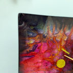 Psychedelic Abstract Glass Wall Clock, 1960s, Op Art, Believed French, Unique Vintage