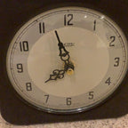 Rare 1952 Metamec Bakelite Mantel Clock, Model 748, Quartz Movement, Art Deco Style