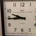 Roger Lascelles Retro Industrial Square Wall Clock — Smiths Style Dial, Black, 41cm