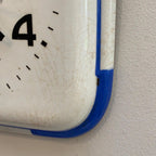 Schramberg Majolika Ceramic Wall Clock, 1930s, White Blue, Square, Quartz, Germany