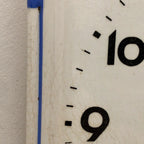 Schramberg Majolika Ceramic Wall Clock, 1930s, White Blue, Square, Quartz, Germany
