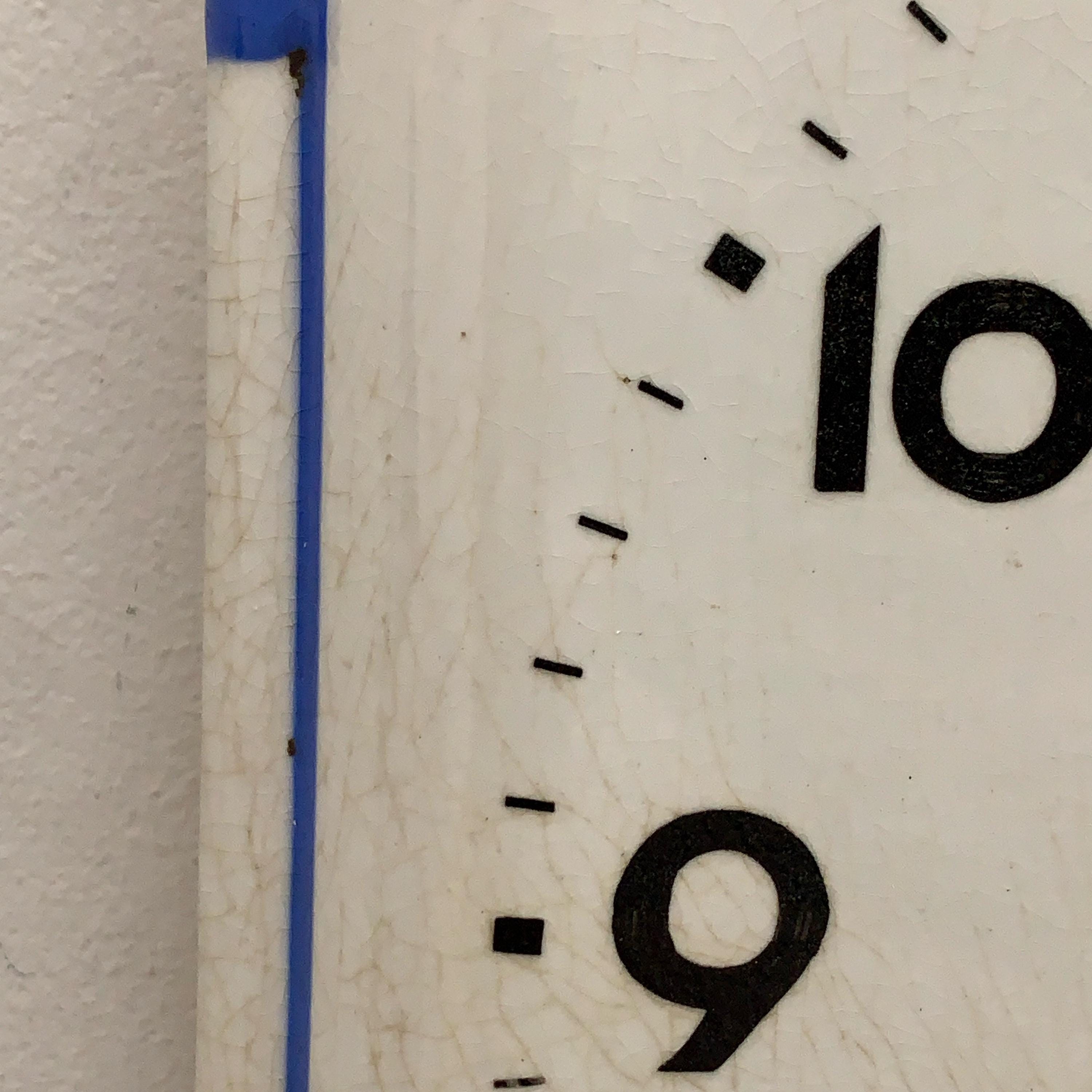 Schramberg Majolika Ceramic Wall Clock, 1930s, White Blue, Square, Quartz, Germany